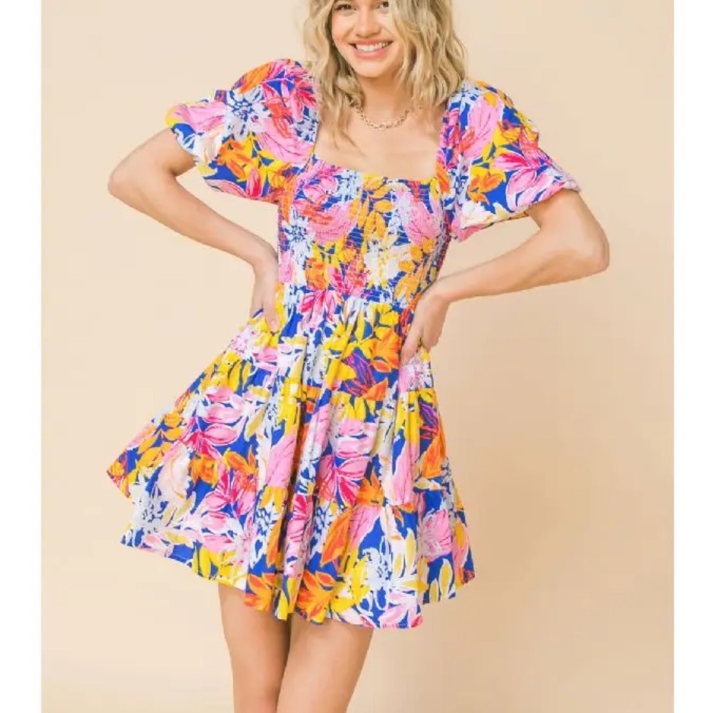 Printed Mini Dress
